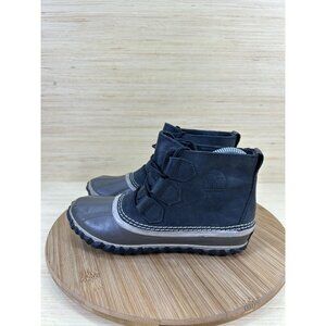 Sorel Out N About Waterproof Black Leather Duck Boots Womens Size 5.5